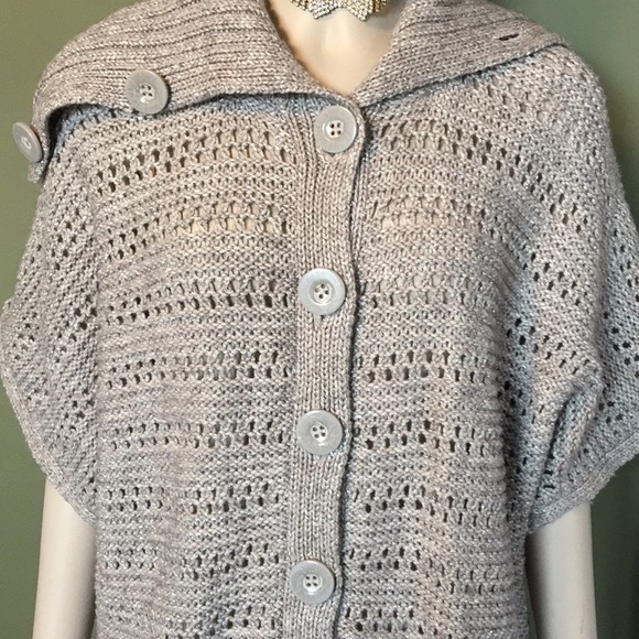 Grey turtleneck button front sweater, BNWOT - Picture 3 of 8